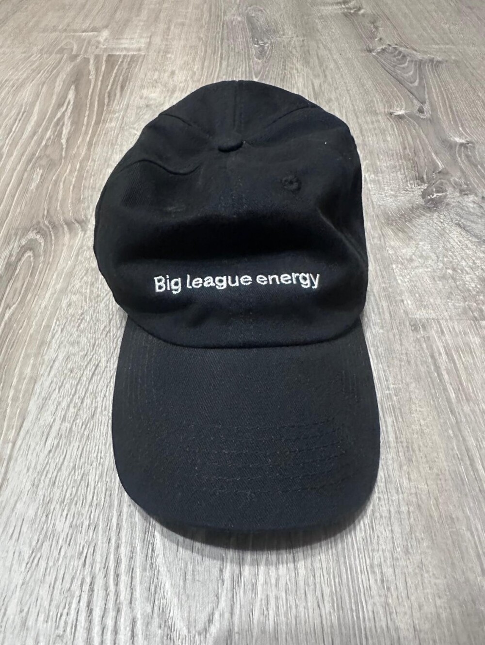 "Big League Energy" Black Embroidered Baseball Cap